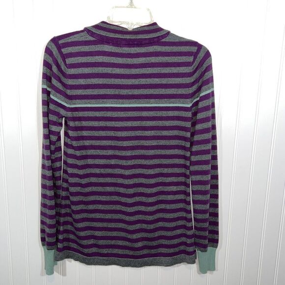 Lux Pullover Sweater Women Medium Purple And Gray Long Sleeve Preppycore Classic - Picture 7 of 11